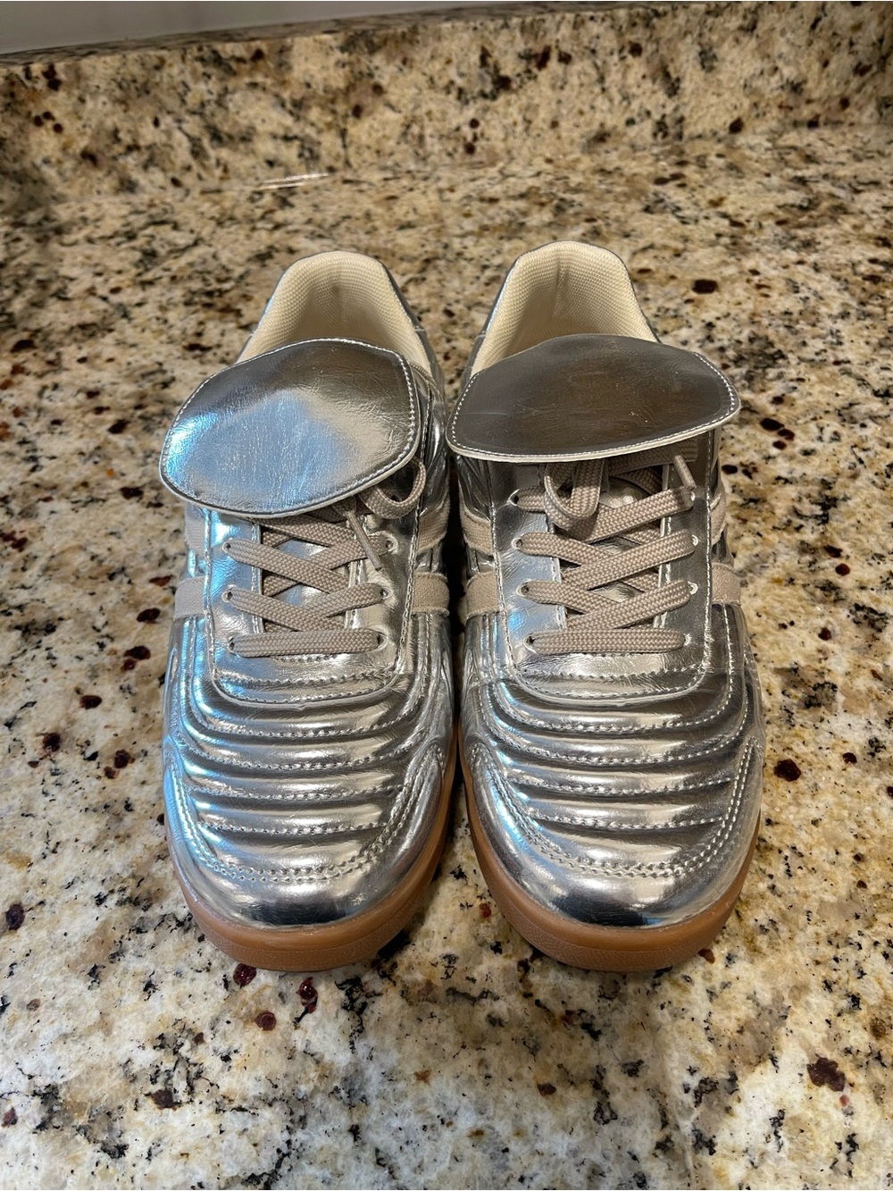 Steve Madden Madrid Silver Foldover Sneakers